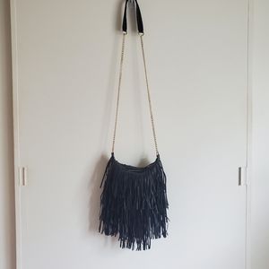Black fringe bag